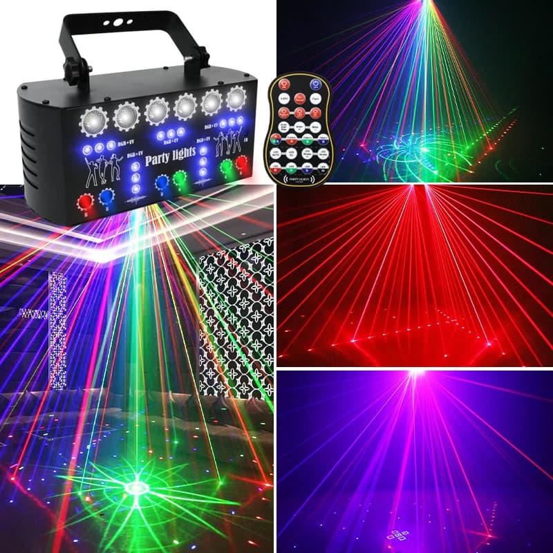 HCWE 27-Eyes RGB UV Strobe Stage Lighting DMX Controller per Luci da Palco DJ Disco Party per Bar Rave Club Spettacoli