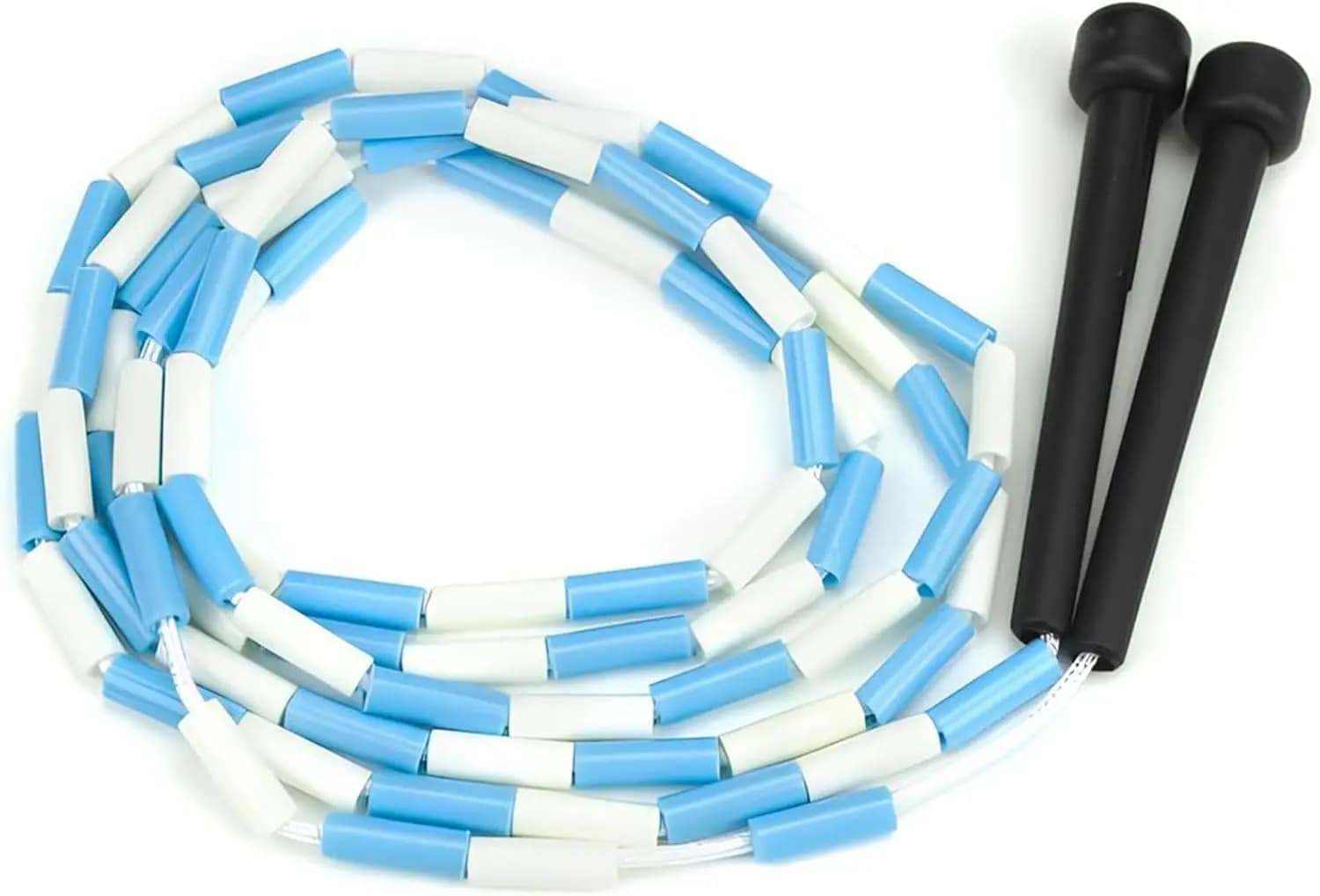 Corda per Saltare con Perline in Plastica Resistente per Fitness e Allenamento, Lunghezza Regolabile per Adulti