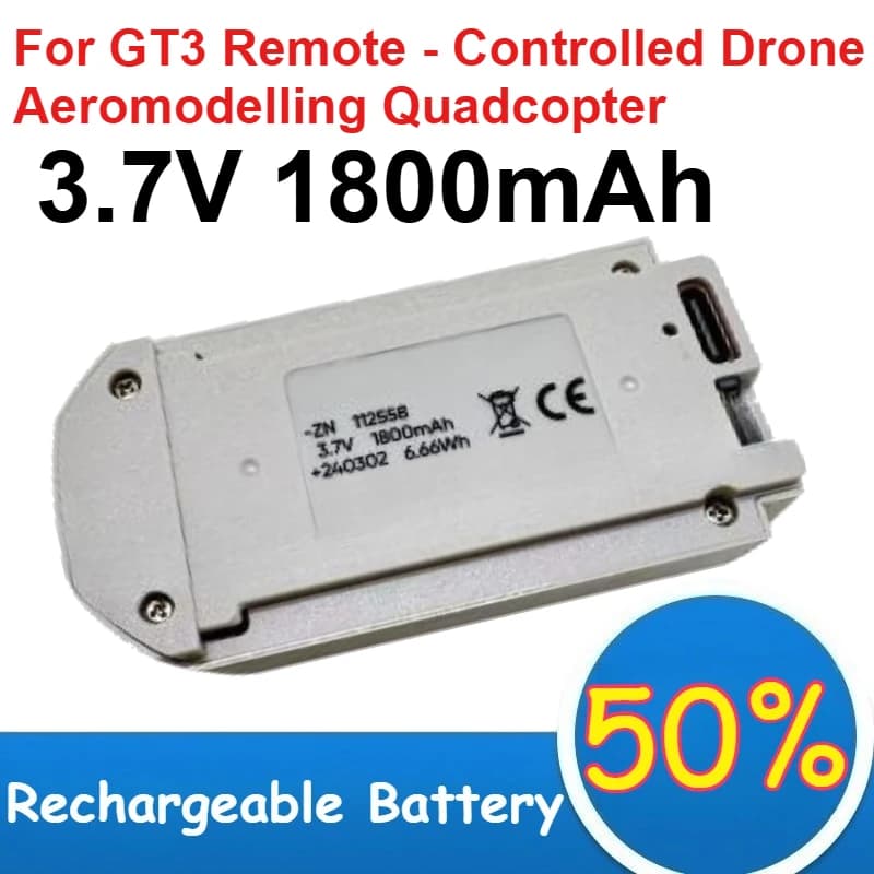 Batteria al Litio 3.7V 1800mAh per Drone Telecomandato GT3 - Batterie Ricaricabili per Aeromodellismo e Quadricottero
