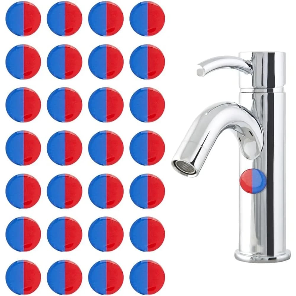 72 pezzi adesivi acqua calda e fredda 20mm etichette adesive punta rubinetto segni caldi e freddi etichette autoadesive impermeabili per rubinetti