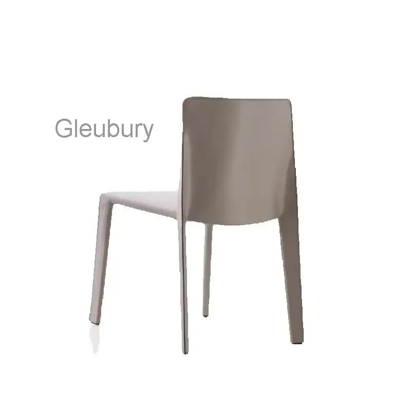 Minimalist Designer Saddle Leather Dining Chair Home Leisure Hard Leather Desk Chair Hotel Coffee Shop Restaurant Backrest Chair