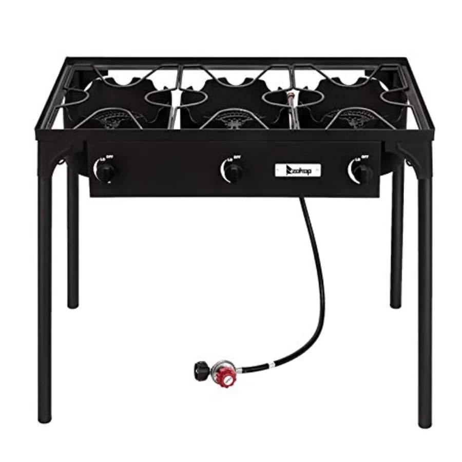 225000 BTU Propano Gas Portable Stove, Outdoor Camping Stove with High Pressure Glacier Burner for Patio and Garden