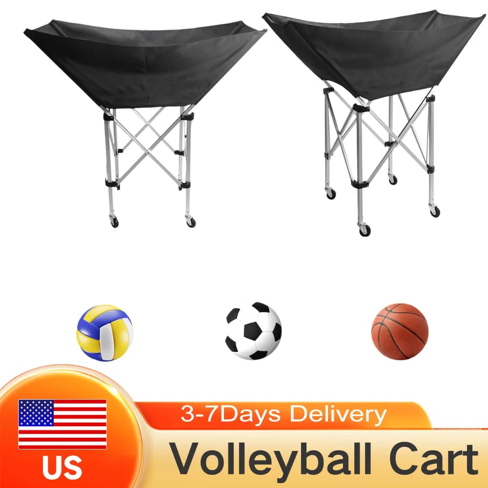 Attrezzatura per Allenamento Pallavolo, Carrello Portapalline Pieghevole con Borsa per il Trasporto, Capacità 28 Palline, Portapalline con Ruote