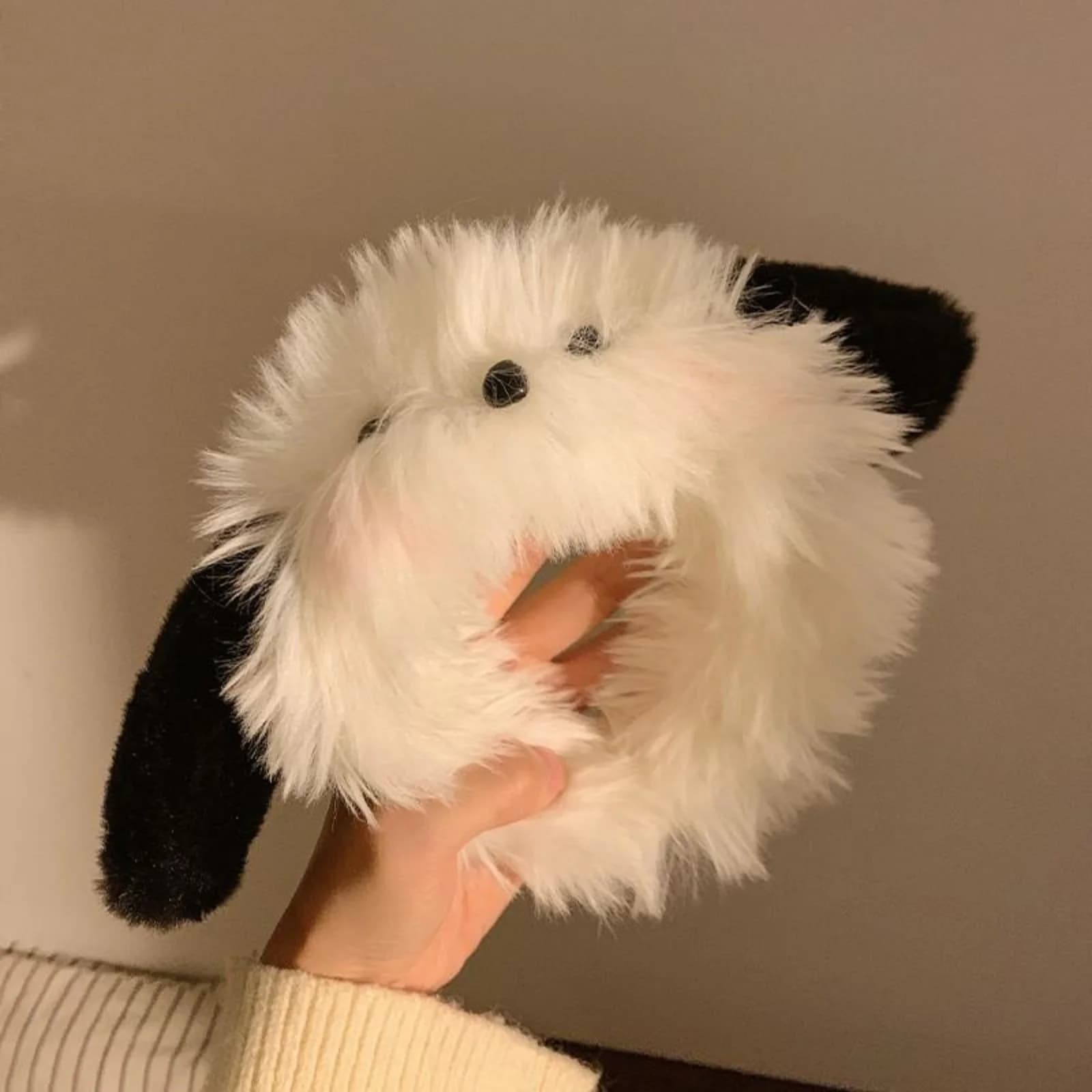 1pc carino peluche fard cucciolo fascia per le donne - Cerchio per capelli sfocato per lavare il viso, fascia per capelli per applicare maschera, fermaglio per capelli capelli Ac