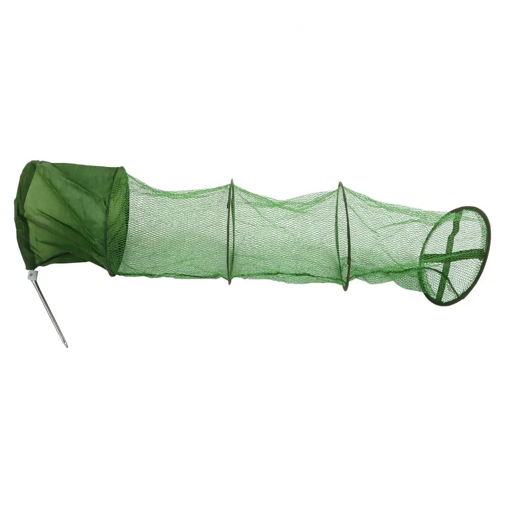 2PCS Collapsible Fishing Cage Basket with Wire Frame and Mesh 25cm 33cm Diameter Fishing Net Cage Nylon Fish Basket Shrimp