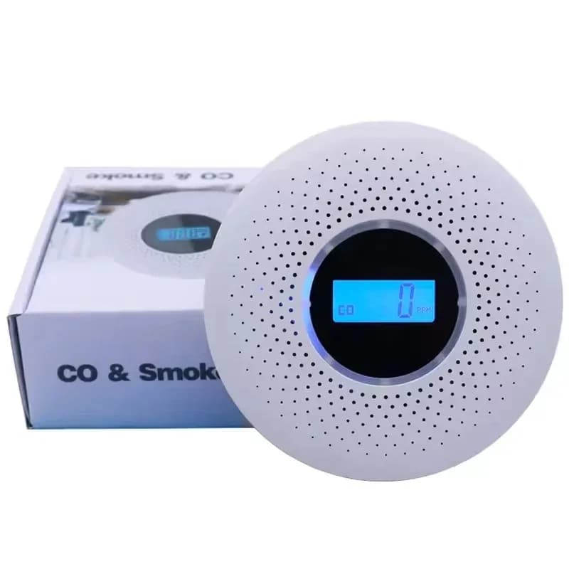 Rilevatore di CO e Fumo 2-in-1 con Sensore Elettrochimico, Allarme 85dB e Display LCD per la Sicurezza di Casa e Hotel