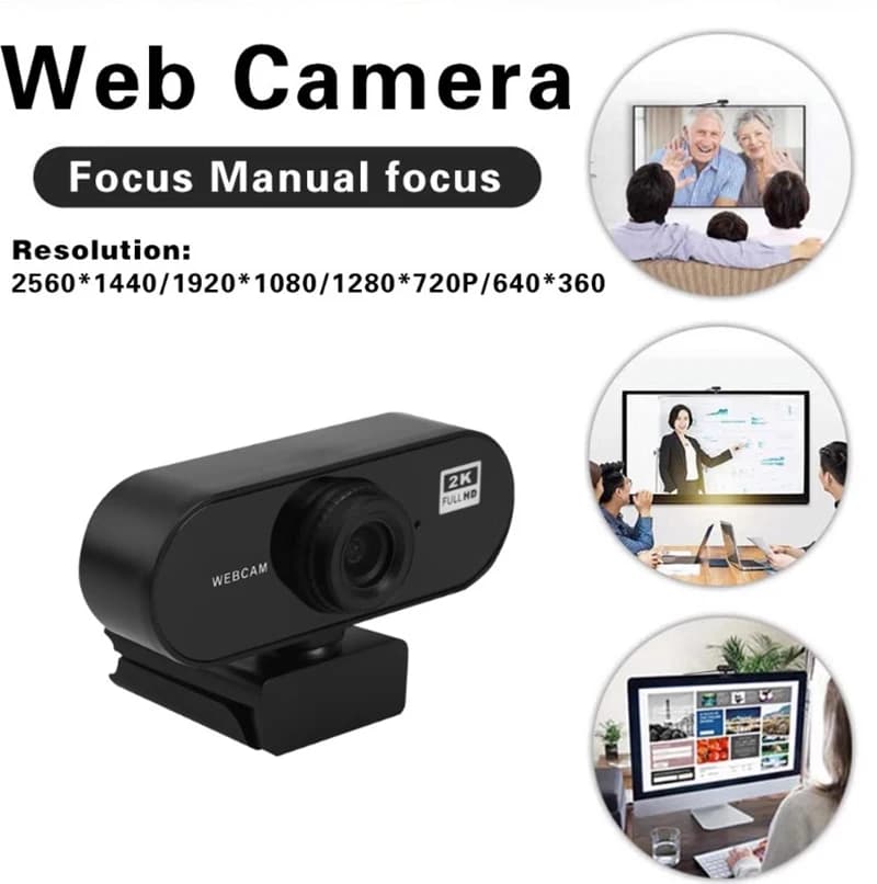 Mobile PC Webcam 2K 1080P 720P Full HD with microphone for video conferencing and streaming