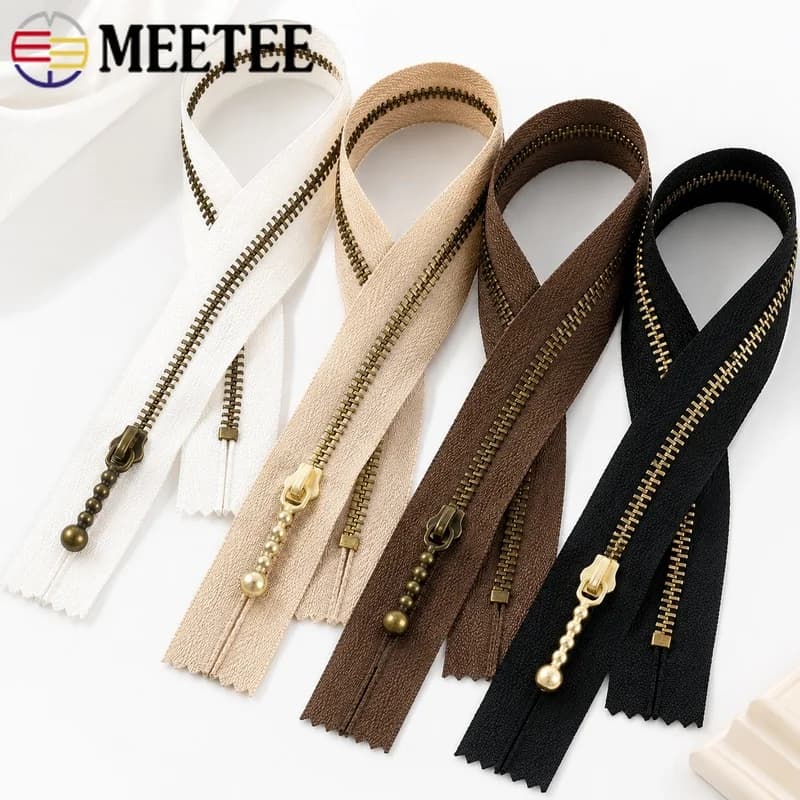 5/10Pcs 15-40cm 3# Metal Zippers Close End Bronze Teeth Zip for Bag Clothes Pocket Garment Repair Sewing Accessories Tailor Kit