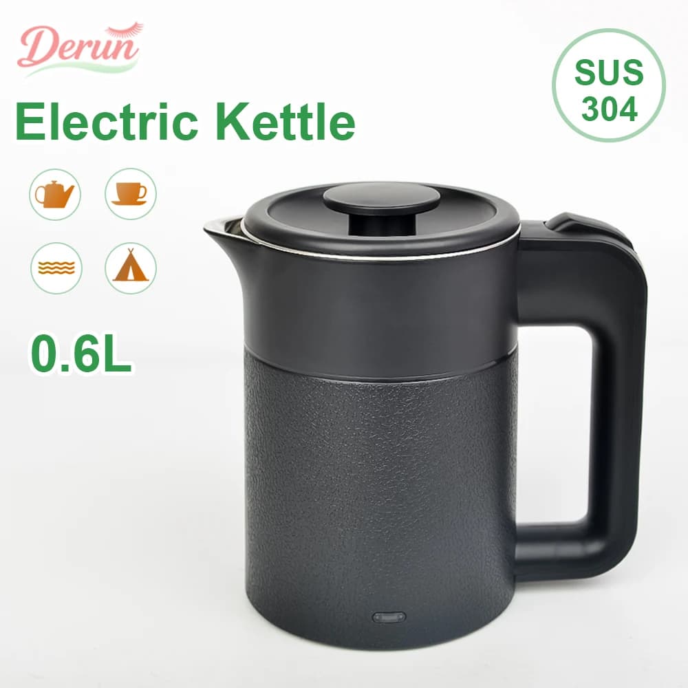 Mini Bollitore Elettrico da 0,6L in Acciaio Inox 304, Leggero, con Protezione contro l'Ebollizione a Secco, per Viaggi all'Aperto