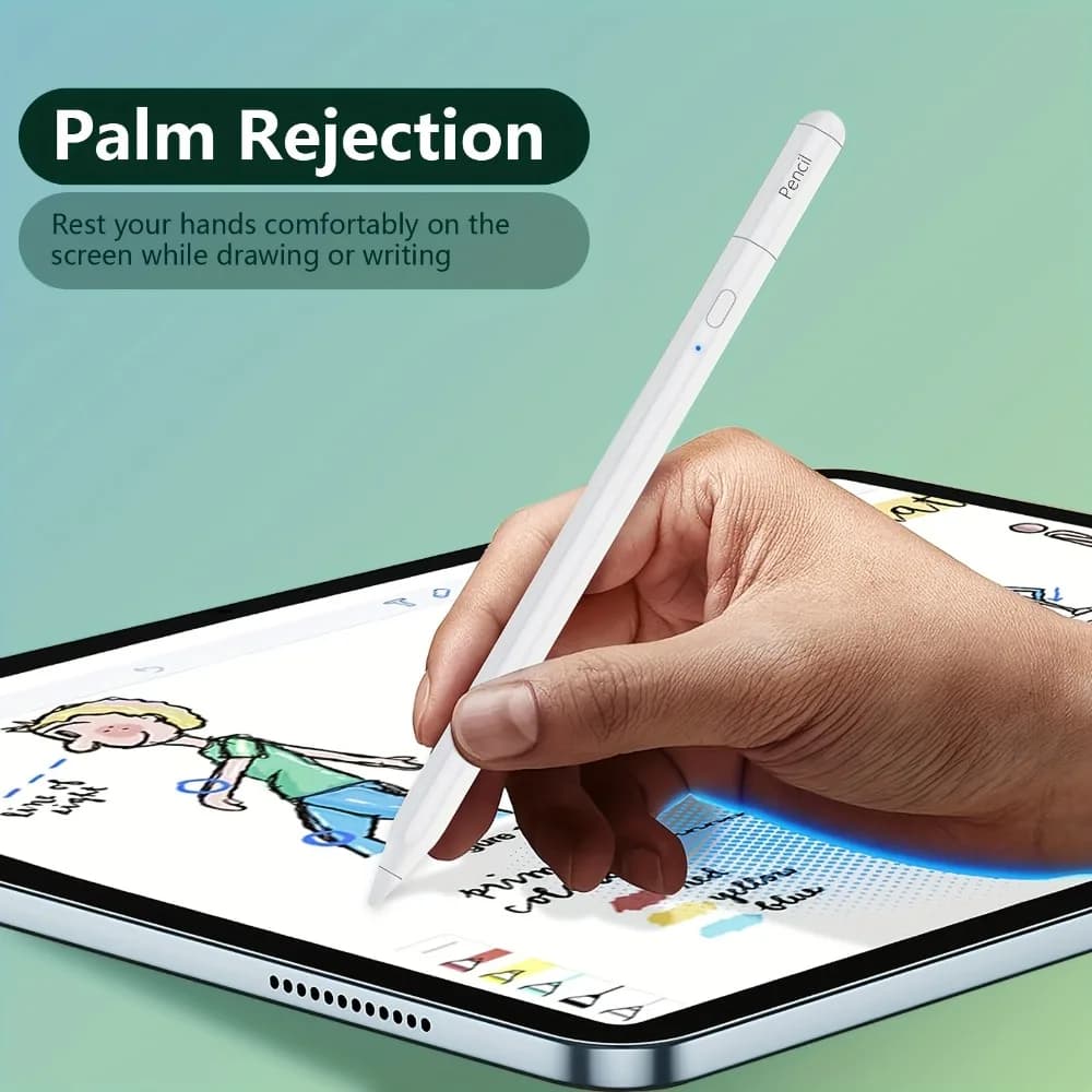 Stilo per iPad Pro 11 12.9 13 7/8/9/10/11a generazione mini 5 6 7 con rifiuto del palmo e inclinazione per iPad 2025 M4, Stilo per Air 6 M2 Pro M3