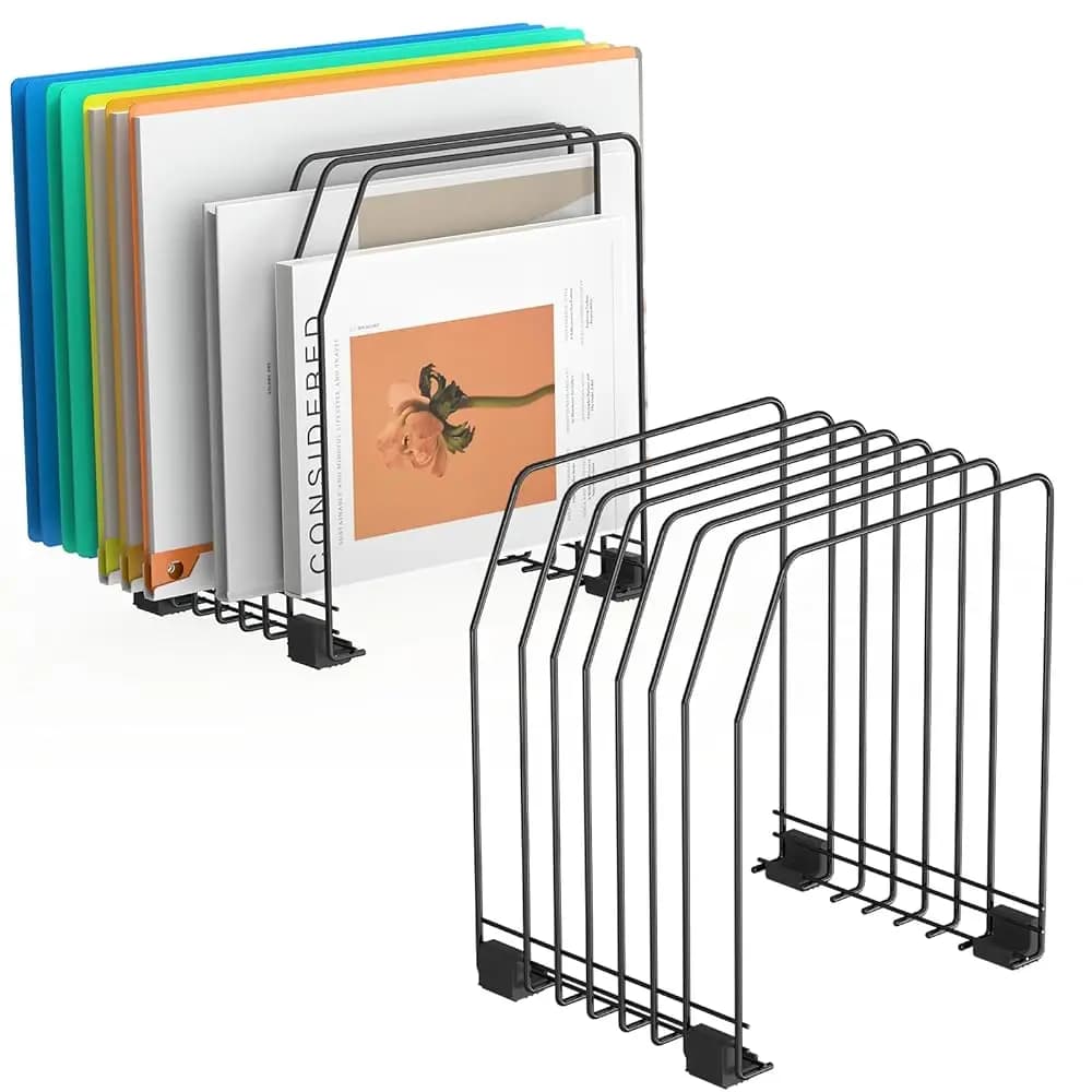 Organizzatore di Documenti da Scrivania, Classificatore Verticale a 7 Sezioni, Porta Cartelle in Metallo per Ufficio e Casa