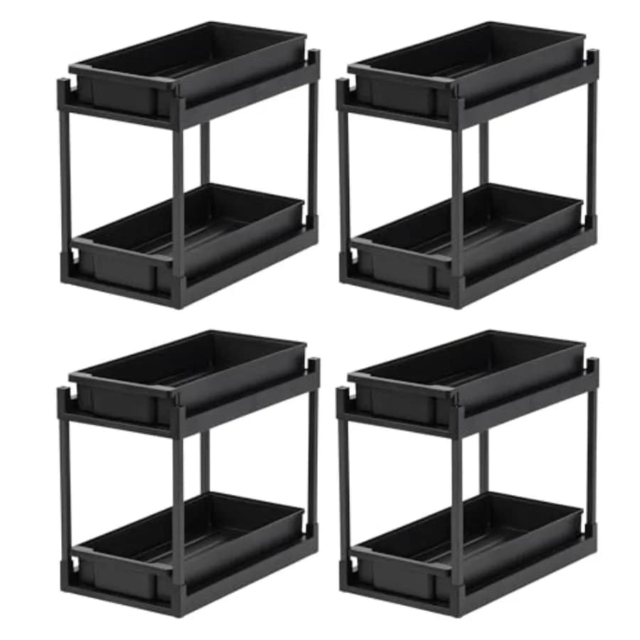 Organizzatore Sottolavello, Organizzatori e Contenitori per Bagno, Scaffale Estraibile Sottopensile per Cucina e Dispensa, Accessori per la Pulizia