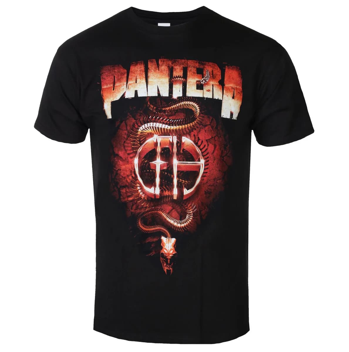 Pantera - Steel Snake Art Pattern Groove Metal Band T-Shirt Casual Street Style Cotton T-Shirt Suitable for Both Men and Women