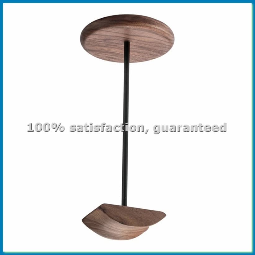 Supporto per Cuffie in Legno Massello di Noce Nero, Espositore Semplice per Cuffie - ABVK