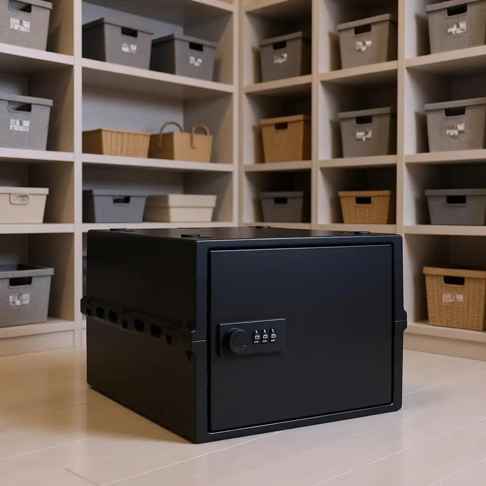 Compact and hygienic Storage Box with Food Closure, Medicines, Technological Devices and Home Security | 12 x 8 x 6,6 inch