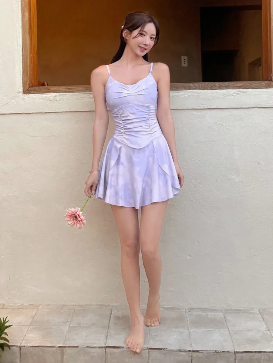 Costume da bagno intero da donna, stile elegante, modellante, per vacanze estive e crociere