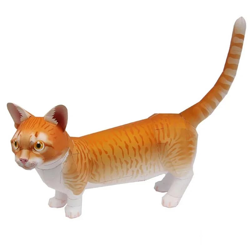 Munchkin Cat Folding Origami Art Mini Cute 3D Paper Model Papercraft Animal DIY Kids Adult Handmade Craft Toys QD-070