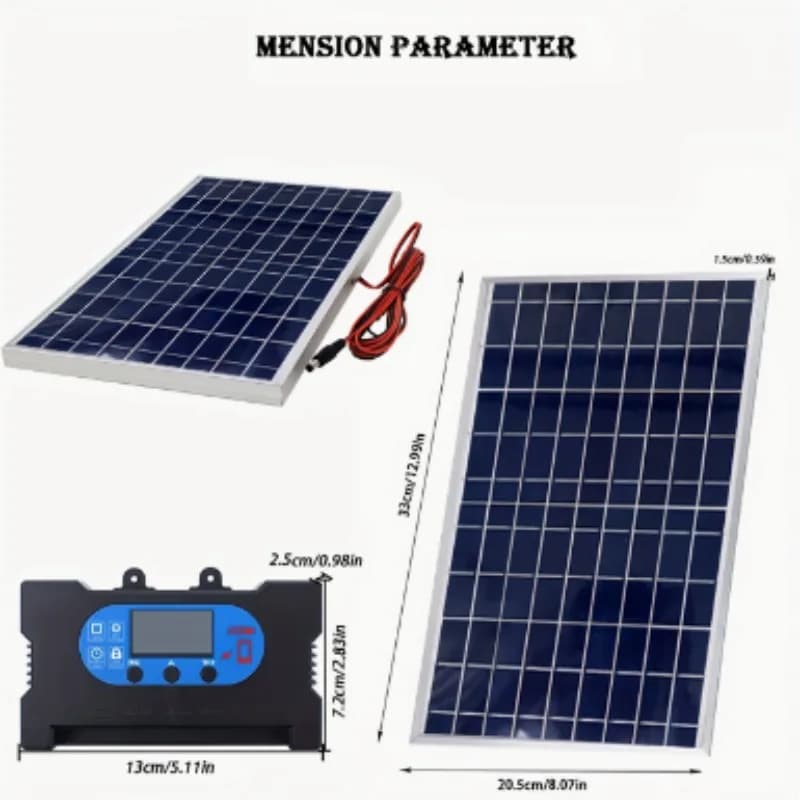 Caricatore solare da esterno 18V 10W, kit pannello solare flessibile con controller da 10A a 100A per viaggi, campeggio, telefono, batteria auto, generatore