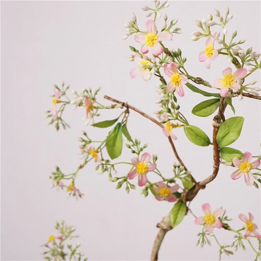 Alberi di Fiori Artificiali di Begonia Bianca, Piante Finte Multi-Fiore, Rami di Fiori Artificiali in Plastica per Decorazioni Interne