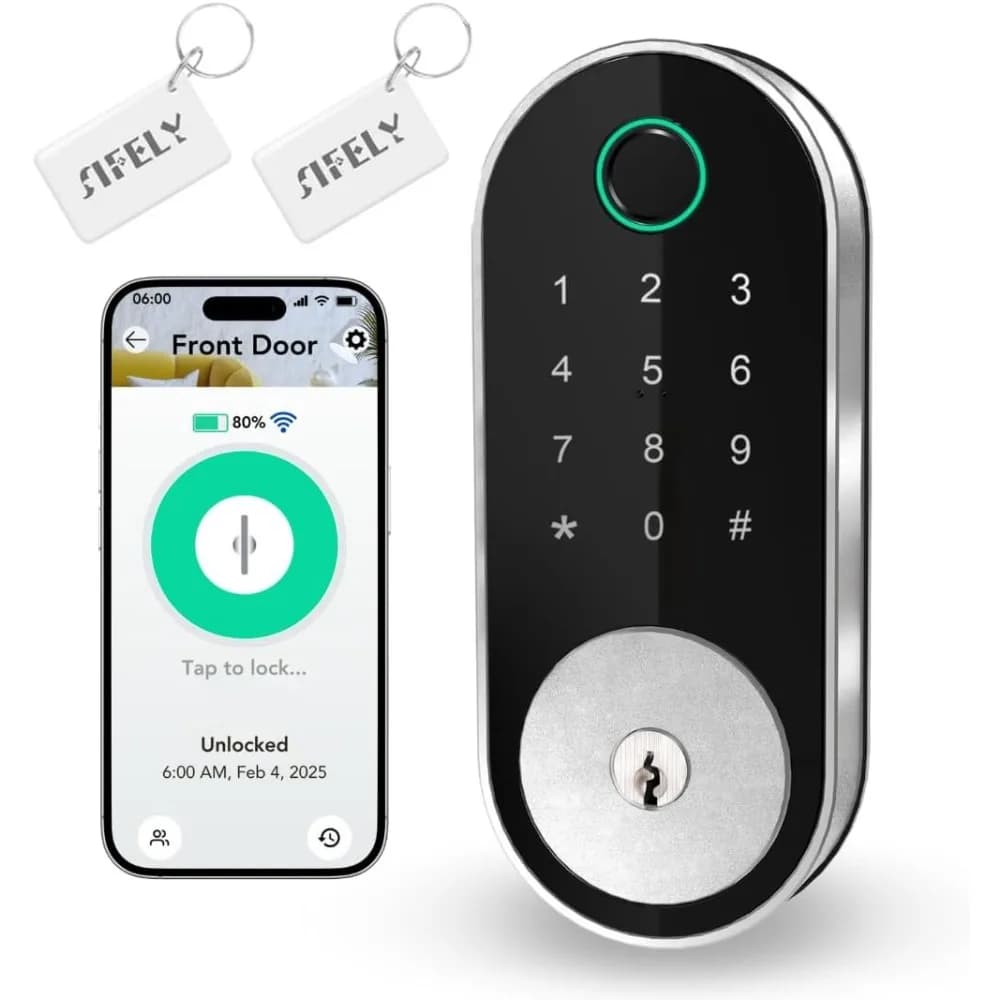 Smart-Lock con catenaccio WiFi integrato con tastiera: serratura per porta d'ingresso senza chiave con controllo app, catenaccio elettronico/elettrico digitale con