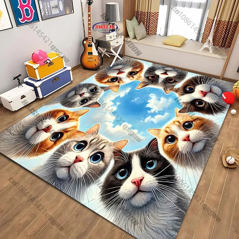 Free shipping! "cute Cat-Themed rugs for Cozy Living Rooms" carpet for home sofa bedroom, gift mat