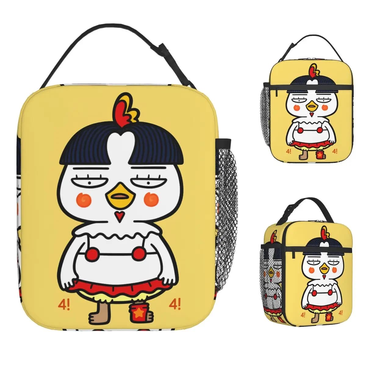 Kwaii Anime B-Buldak RameSn Borsa per il pranzo per ragazze Design grafico Lunch Box Borsa termica per picnic Borse portatili con cerniera Oxford Tote