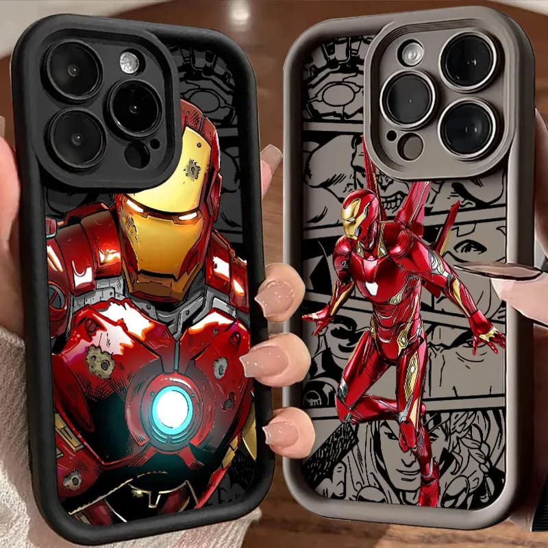 Cover per iPhone Iron Man Marvel in Silicone per iPhone 17E 11 12 13 14 15 16 17 Pro Max Fundas 17 Air Plus 16e 13