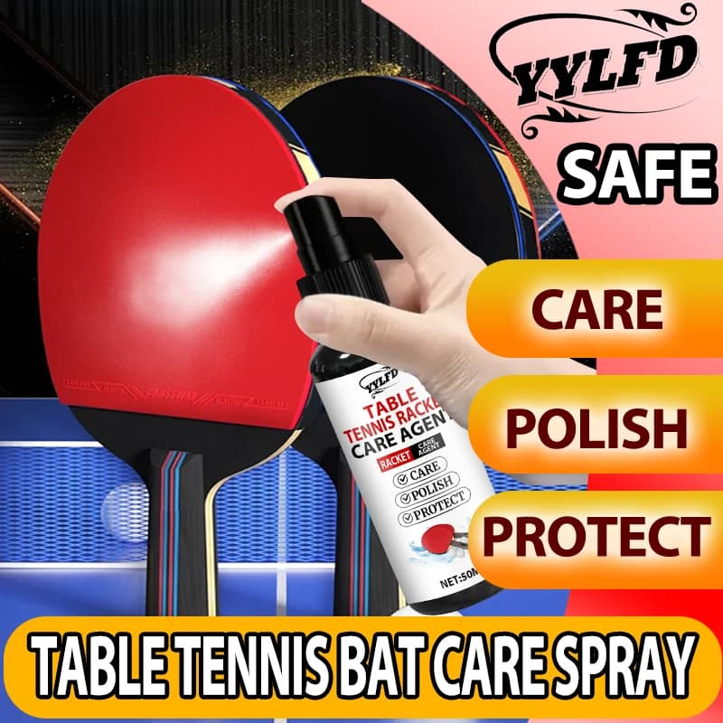 50ml Multipurpose Spray for Ping Pong Raquette Care, Professional Cleaning Effective, Maintenance, Protection and Decontamination