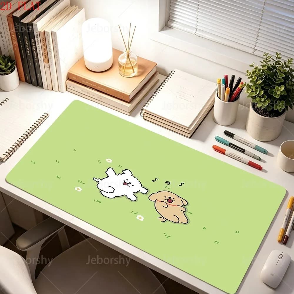 Tappetino per mouse spesso antiscivolo Kawaii M-Maltese Dog, di grandi dimensioni con bordo rinforzato, tappetino da scrivania per ufficio, studenti, gaming e scrittura