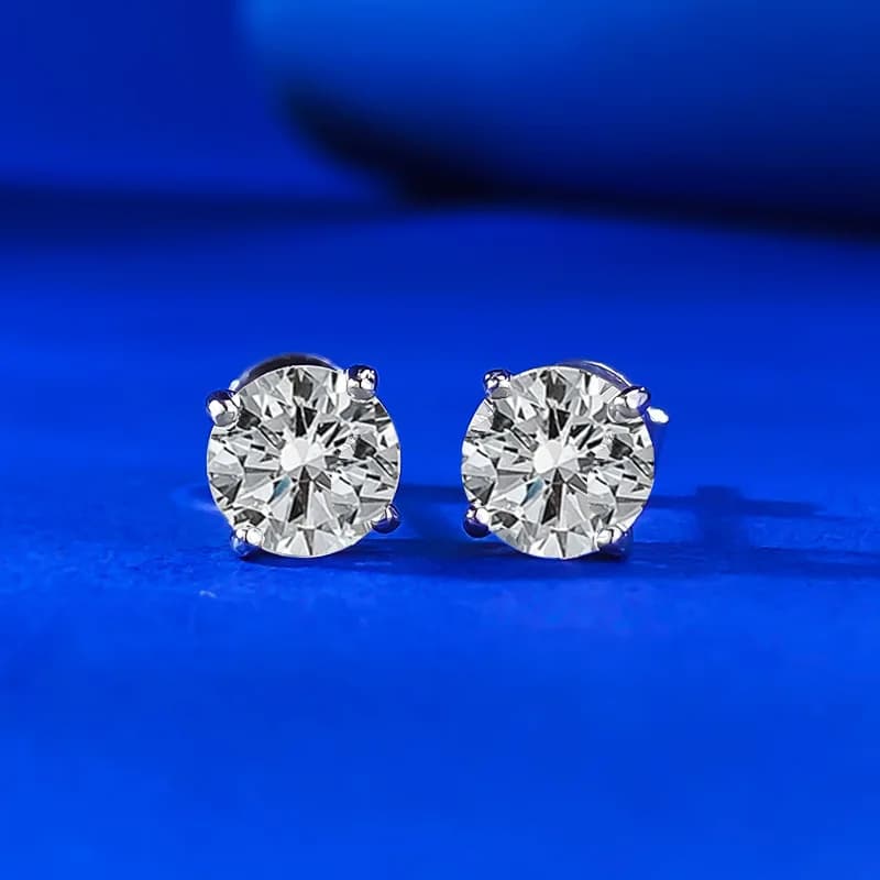 0.1-3CT Test superato Moissanite Orecchini a bottone per uomo Donna S925 Argento placcato platino Sposa Matrimonio Lab Orecchini a bottone con diamanti