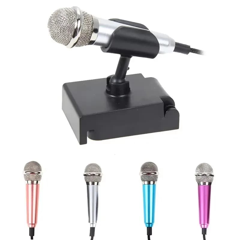1-3pcs Portable 3.5mm Stereo Studio Mic KTV Karaoke Mini Microphone For Smart Phone Laptop PC Desktop Handheld Audio Microphone