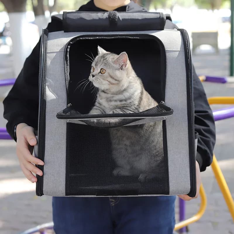 Lightweight Cat Backpack Carrier with Breathable Mesh - Portable Travel Backpack for Cat, Dog, and Small Pet Travel Hiking Campi