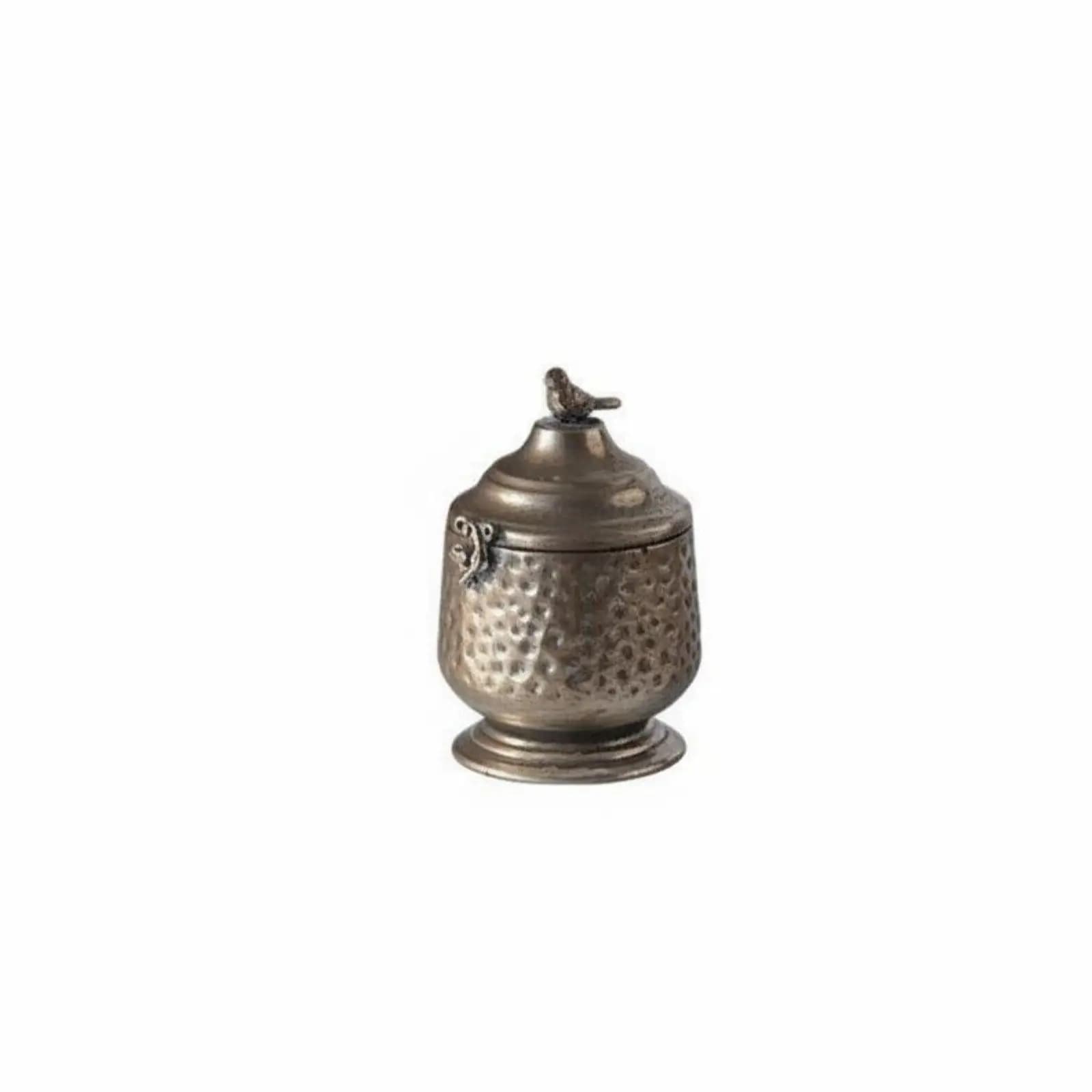 Distressed Metal Canister Handmade Vintage Iron Jar for Tea Lovers, Collectors
