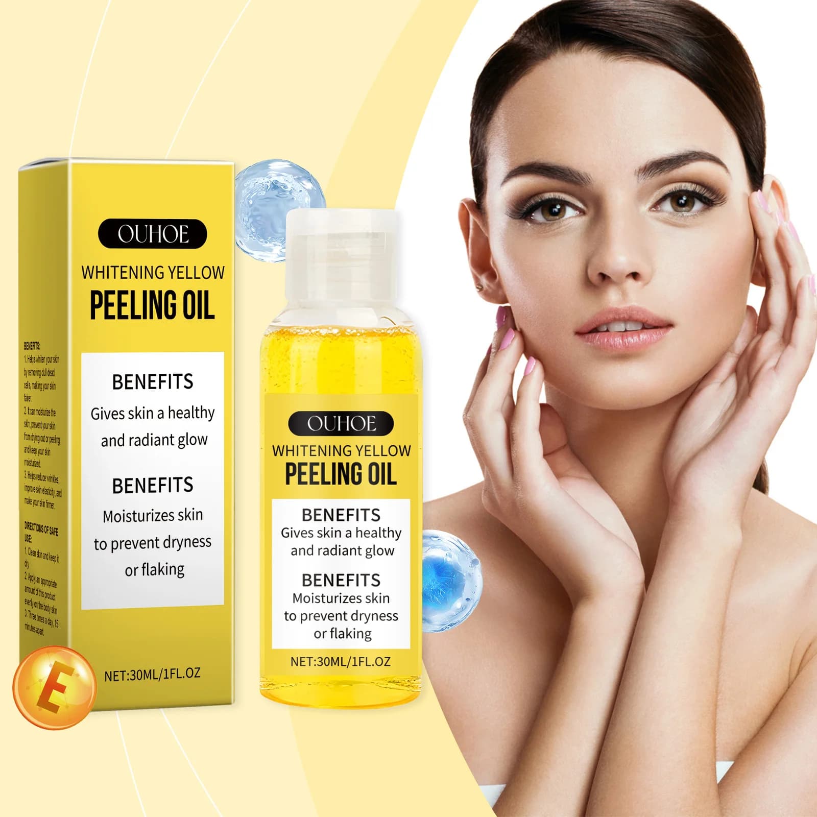 Olio viso schiarente Idratazione profonda e tono della pelle Trattamento uniforme Booster luminoso nutriente per la pelle opaca Cura non grassa e delicata