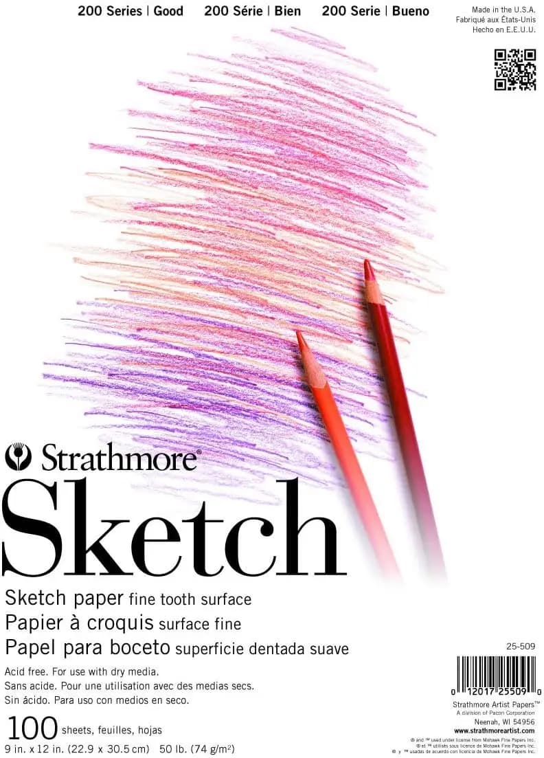 9x12 Sketch Pad, 100 Sheets, Tape Bound, for Drawing & Illustration