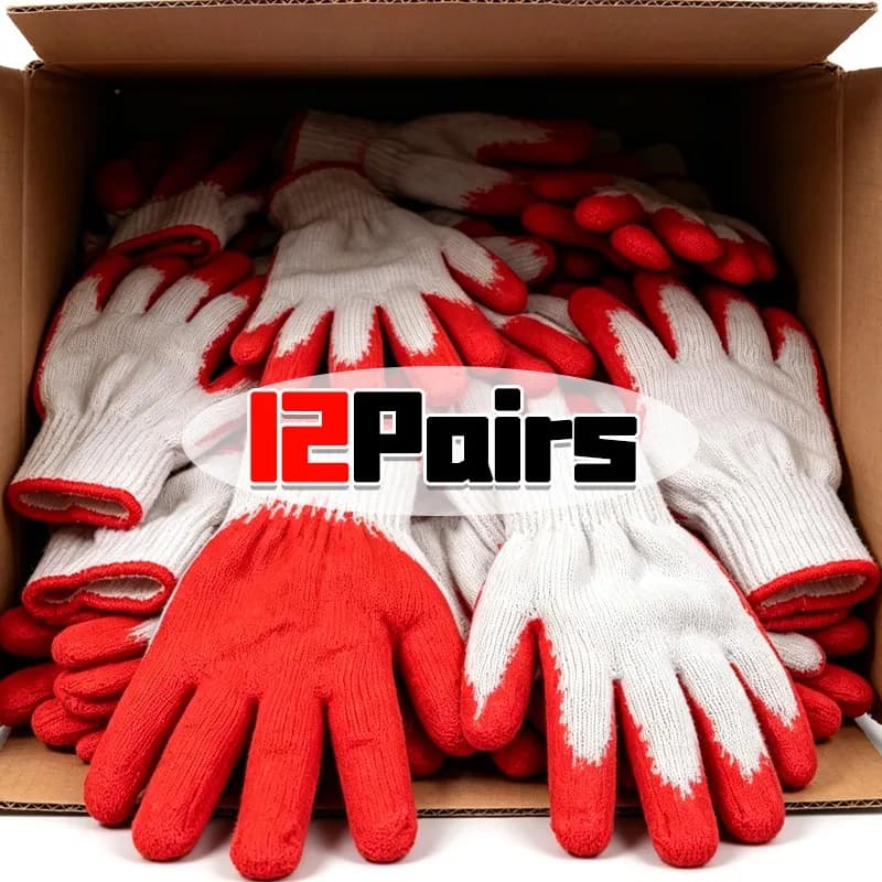 1/12Pairs Latex Dipped Gloves for Manufacturing Assembly Automotive Woodworking Garden Non-slip Safety Work Gloves Supplies