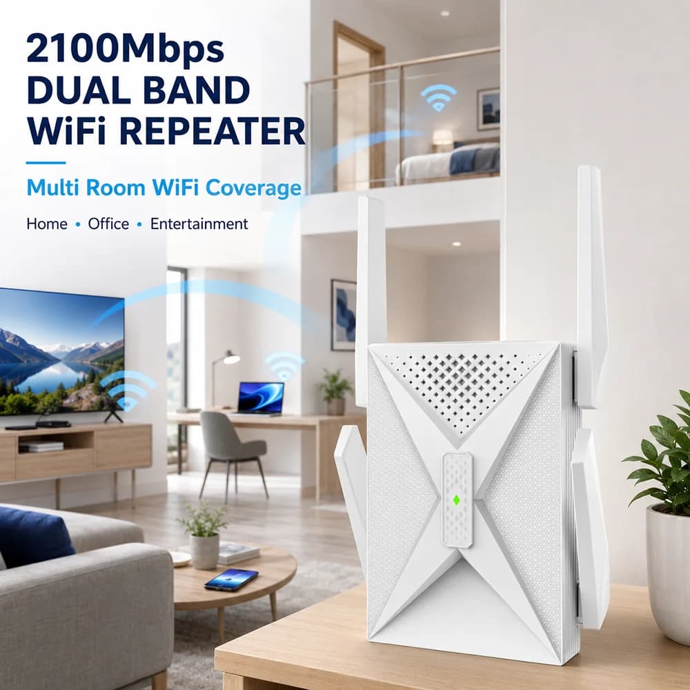 2.4/5Ghz Wireless WiFi Repeater 2100Mbps WIFI 5 Router Wifi Booster Wifi Long Range Extender 5G Wi-Fi Signal Amplifier Repetidor