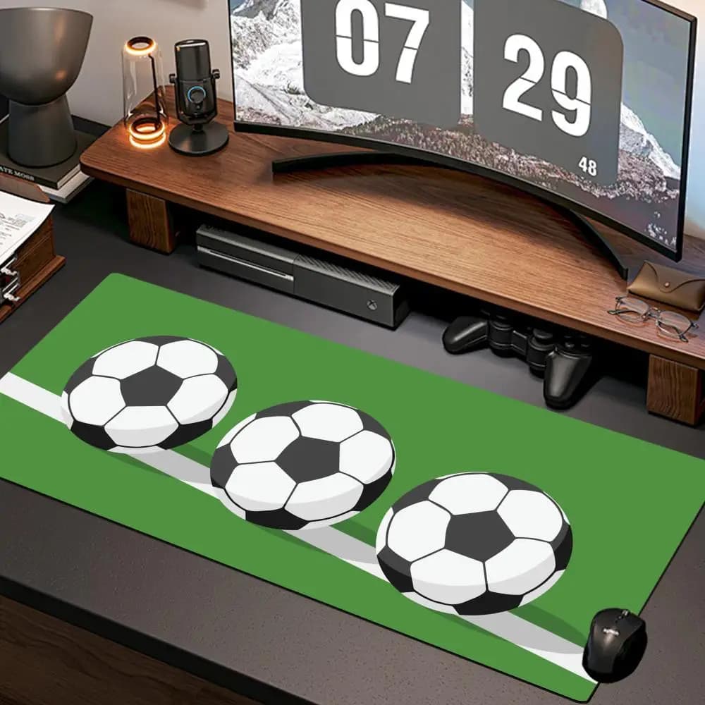 Tappetino per mouse con carta da parati a tema calcio, nuovo tappetino per computer XXL, tappetino da scrivania in gomma naturale antiscivolo per ufficio, accessori da gaming