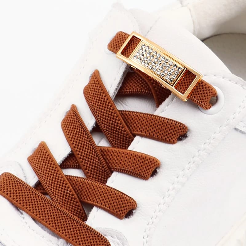 Lacci per scarpe senza cravatta Lacci con chiusura a diamante Senza lacci Lacci elastici Sneakers Bambini Adulto Lacci piatti da 0,8 cm per scarpe 1 paio