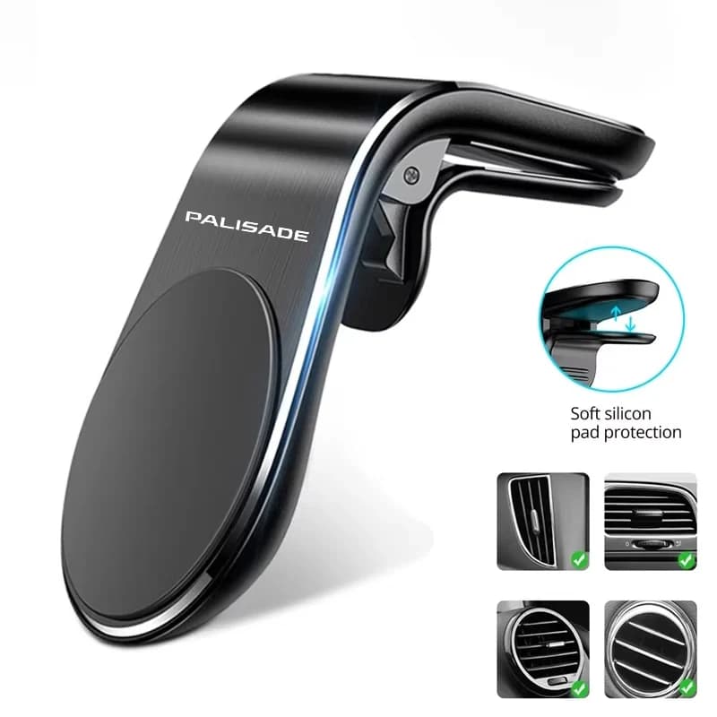 Supporto per telefono per auto Supporto in metallo Clip per presa d'aria 360 ° Supporto per telefono con magnete in metallo per accessori auto con supporto antiscivolo Hyundai PALISADE