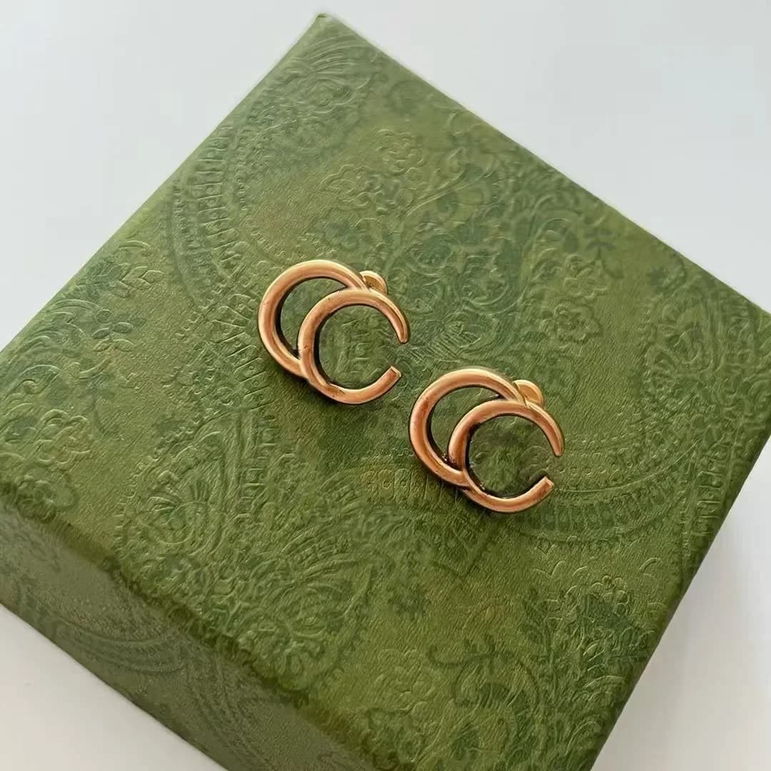 Orecchini a Perno con Lettere in Stile Classico di Designer, Gioielli Semplici alla Moda per Signore