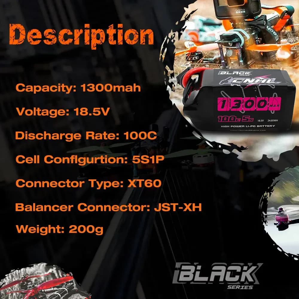 2PCS CNHL RC Lipo 5S 18.5V Batteria 1300mah 1500mAh 100C 120C Con Spina XT60 Per FPV Auto Camion Serbatoio Elicottero Aereo Barca