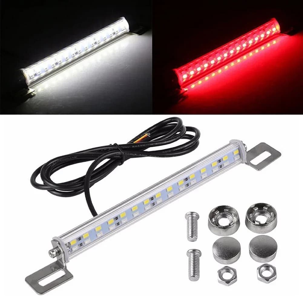 Barra luminosa di backup per auto 12V Doppia luce a LED Lampada targa Striscia Luce freno Lampada retromarcia posteriore Barra luminosa targa per auto a LED