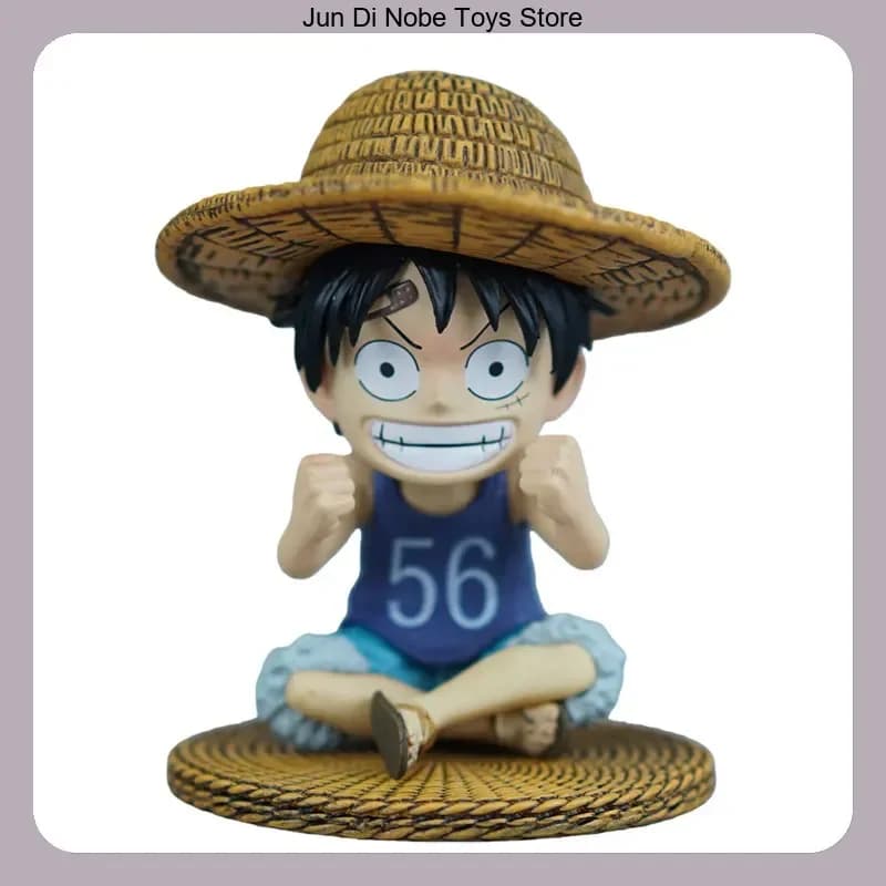 Statuetta di Luffy One Piece Edizione Carina in Posizione Eretta 10cm Modellino Anime Decorazione da Scrivania