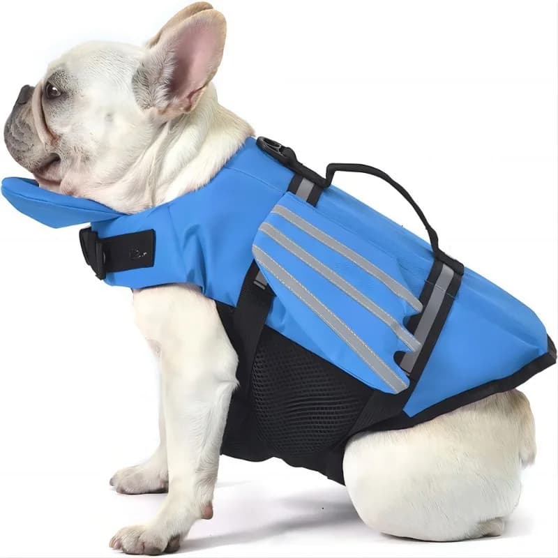 Giubbotto di salvataggio per cani Gilet da nuoto per galleggiamento per cani regolabile riflettente estivo per animali domestici con costume da bagno ad ala Barche a vela per cani Gilet di sicurezza per il surf