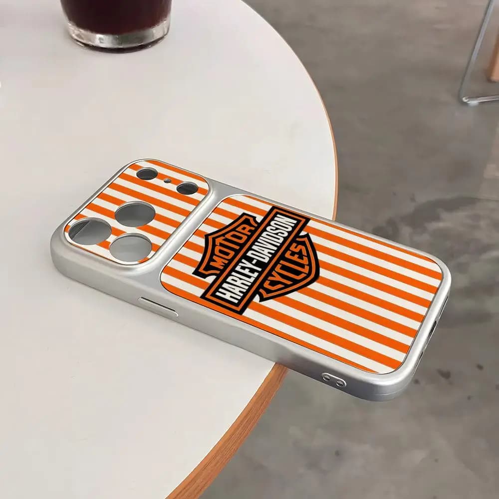 Cellphone Case H-harley Phone Case Luxury Lambskin Leather Texture Phone Case For IPhone 17 Air 16 15 14 Plus 13 12 11 X Pro Max