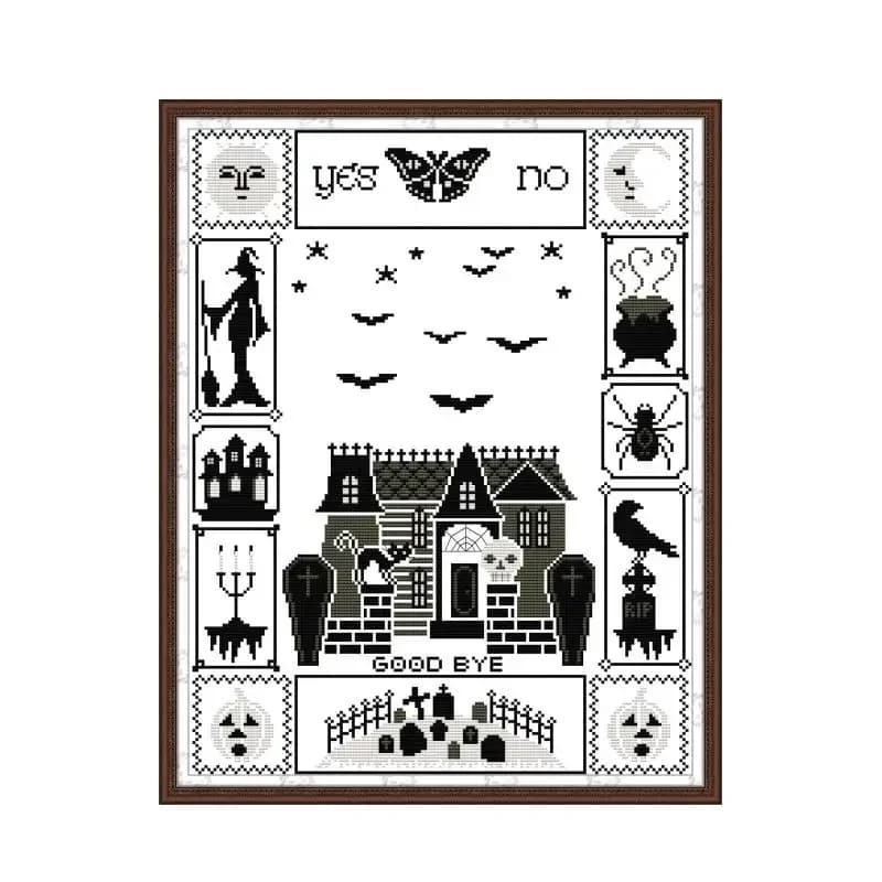 Kit punto croce casa strega di Halloween 14ct 11ct conteggio stampa tela cucire ricamo cuciture incrociate ricamo fatto a mano fai da te