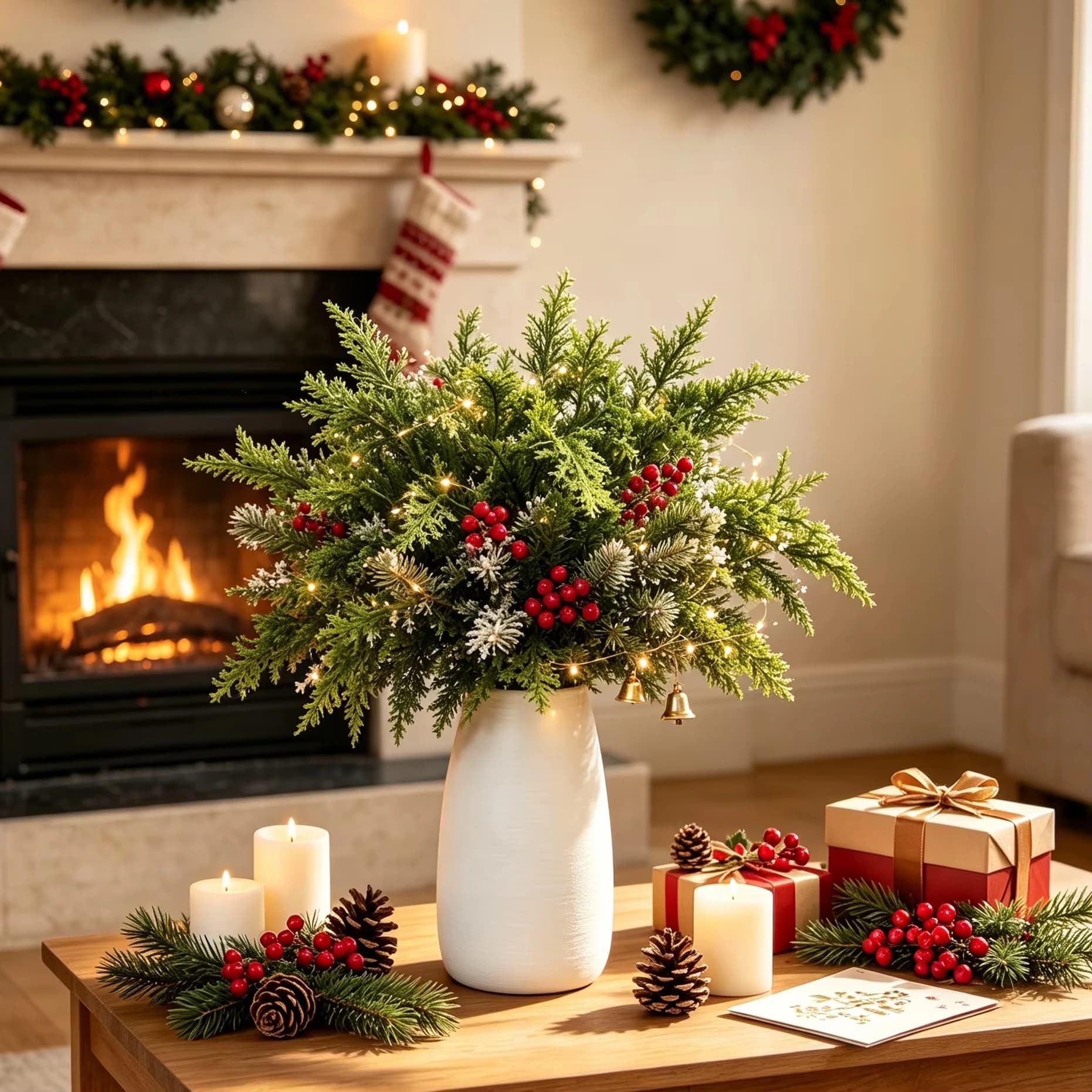 Artificial Cypress Leaves Plants Christmas Tree Party Home Dining Table Accessory Decoration Outdoor Courtyard Wedding DIY Gifts