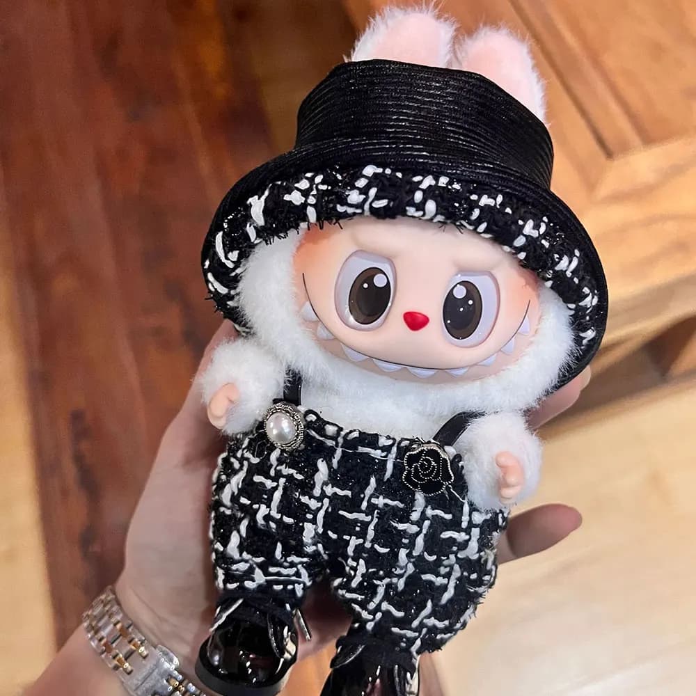 For Labubu Doll Clothing Cute Plush clothes Set 17cm Clothing Shoes Doll DIY Accessories Training Sitting Party Games Toys Gift