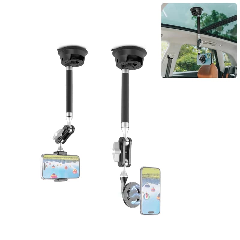 PULUZ supporto per auto magnetico universale per telefono E Tablet supporto per braccio a ventosa con morsetto elettronico